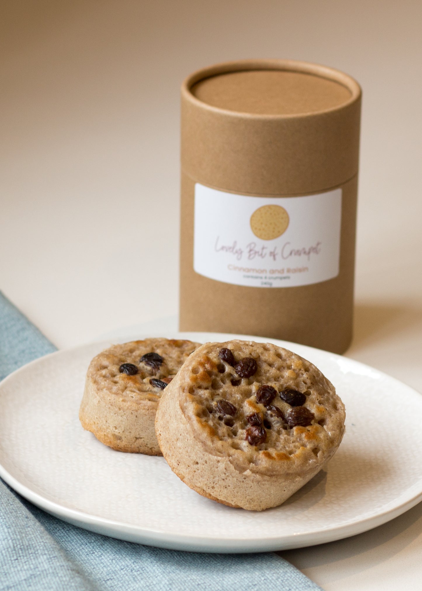 Cinnamon and Raisin Crumpet - Pack of 4 - PREORDER for dispatch 7/11